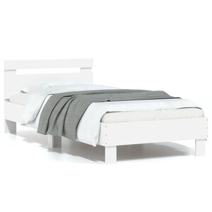 vidaXL Bed Frame without Mattress with Headboard White 75x190 cm Small Single