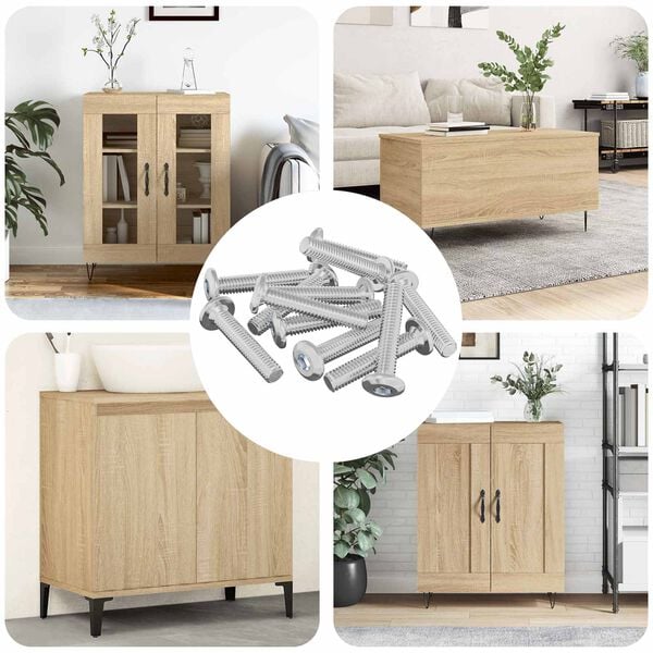 vidaXL Head Lock Screw 12 pcs Silver M6 x 30 mm Steel