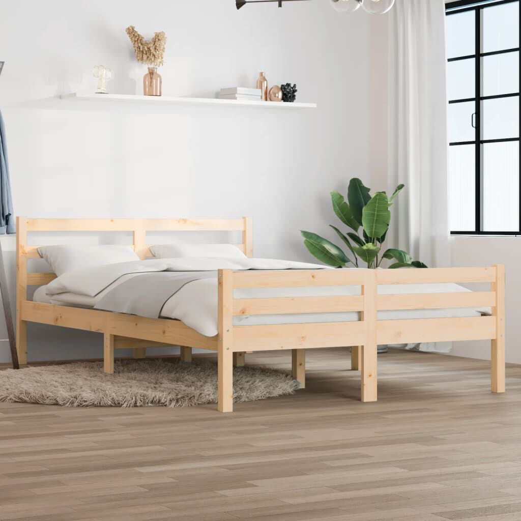 Ikea natural hotsell wood bed frame