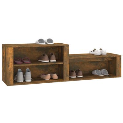 vidaXL Shoe Cabinet Smoked Oak 150x35x45 cm Engineered Wood