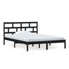 vidaXL Bed Frame | Black | Solid pine wood, Plywood | King Size | Classic