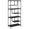 vidaXL Bookcase 6-Tier Engineered Wood Black oak