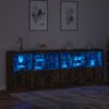 vidaXL Sideboard with LED Lights Smoked Oak 283x37x100 cm