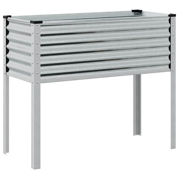 vidaXL Garden Planter 100x45x90 cm Galvanised Steel