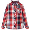 vidaXL Kids' Plaid Shirt Red and Navy 104