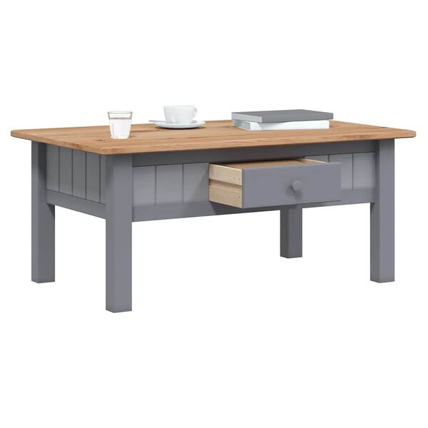vidaXL Coffee Table Grey 100x60x43.5 cm Solid Pine Wood Panama Range