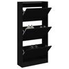 vidaXL Shoe Cabinet Black 60x21x125.5 cm Engineered Wood