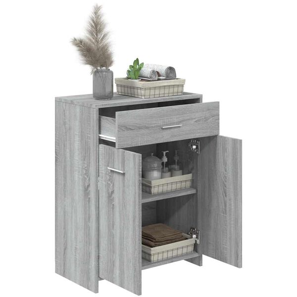 vidaXL Bathroom Cabinet Grey Sonoma 60x33x80 cm Engineered Wood