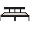 vidaXL Bed Frame without Mattress Black Solid Wood 120x200 cm