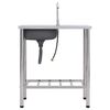 vidaXL Camping Sink Single Basin with Tap Stainless Steel