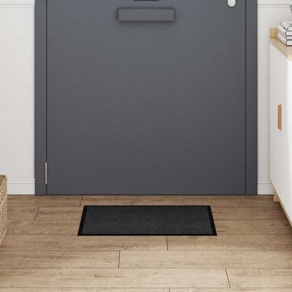 vidaXL Door Mat Anthracite 60 x 40 x 1.2 cm Teddy Fabric
