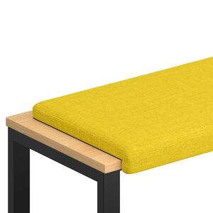 vidaXL Bench Cushion Fabric Light Yellow Depth 35 cm