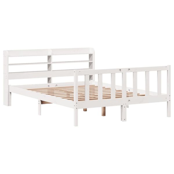 vidaXL Bed Frame without Mattress White 120x190 cm Small Double Solid Wood Pine