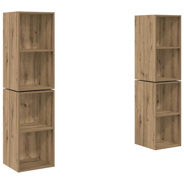 vidaXL TV Cabinet Set Wall-mounted 4 pcs Artisan Oak 37 x 37 x 72 cm