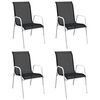 vidaXL 5 Piece Outdoor Dining Set Steel Black
