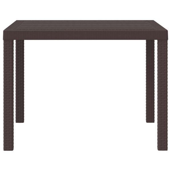 vidaXL Garden Dining Table Brown 100 x 100 x 73 cm Poly Rattan
