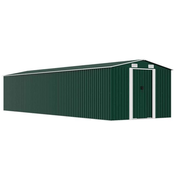 vidaXL Garden Shed Green 257x990x181 cm Galvanised steel
