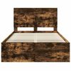 vidaXL Bed Frame with Drawer Smoked Oak 120 x 190 cm Solid Pine Wood