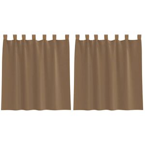vidaXL Voile Curtains with Loops 2 pcs Light Brown 140x140 cm