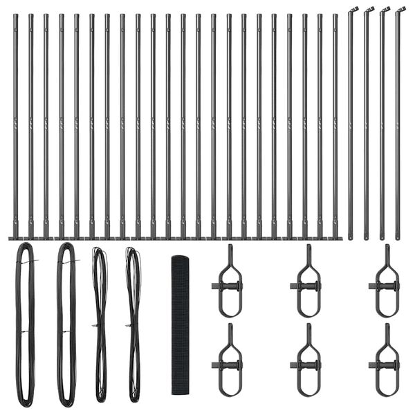 vidaXL Fence Post Grey 50 x 1.2 m (16 x 16 mm mesh) Steel and PVC