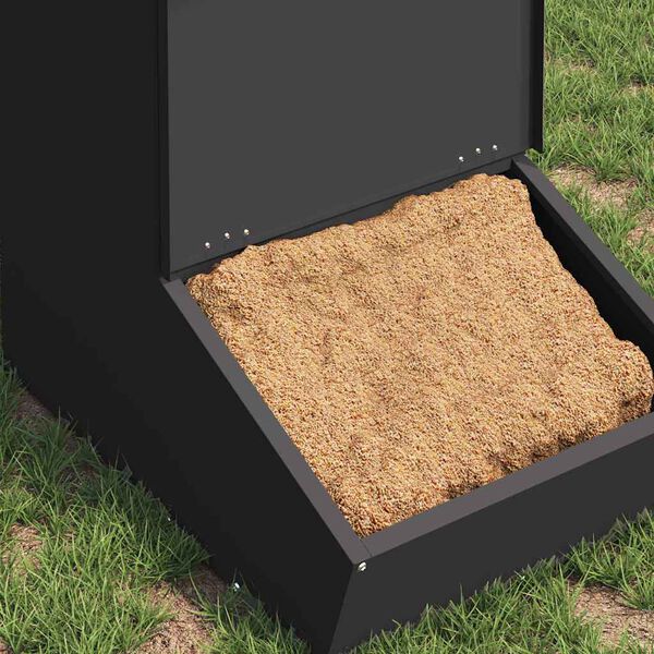 vidaXL Pig Feeder Black 55 x 38 x 76 cm Cold-Rolled Steel