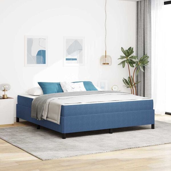 vidaXL Bed Frame with Mattress Blue 180 x 200 cm Fabric