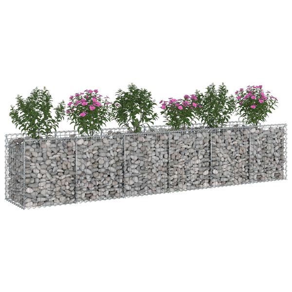 vidaXL Gabion Raised Bed 2 pcs Silver 300 x 50 x 60 cm