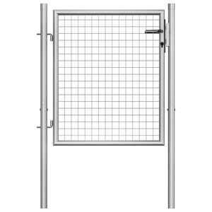 vidaXL Garden Gate Galvanised Steel 100x75 cm Silver