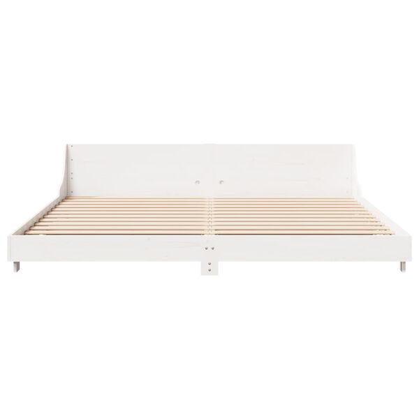 vidaXL Bed Frame without Mattress White 180x200 cm Super King Solid Wood Pine