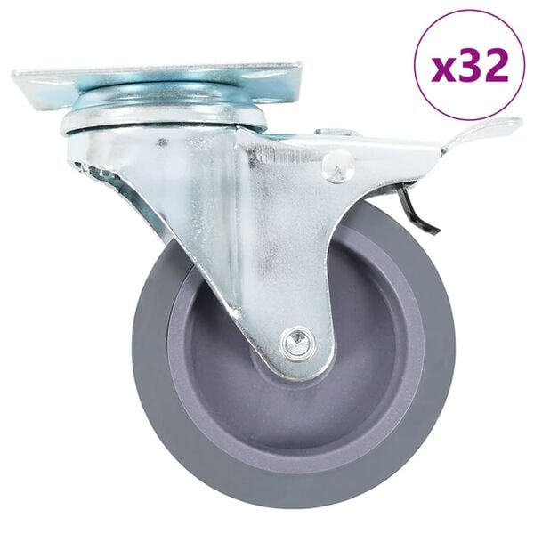 vidaXL 32 pcs Swivel Casters 75 mm