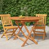 vidaXL Folding Garden Table Ø 85x75 cm Solid Wood Teak