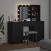 vidaXL Dressing Table 3 pcs Black 40 x 41 x 135 cm Engineered wood