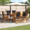 vidaXL 7 Piece Garden Dining Set Solid Wood Acacia and Textilene