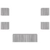 vidaXL 5 Piece TV Wall Cabinets with LED Lights Grey Sonoma