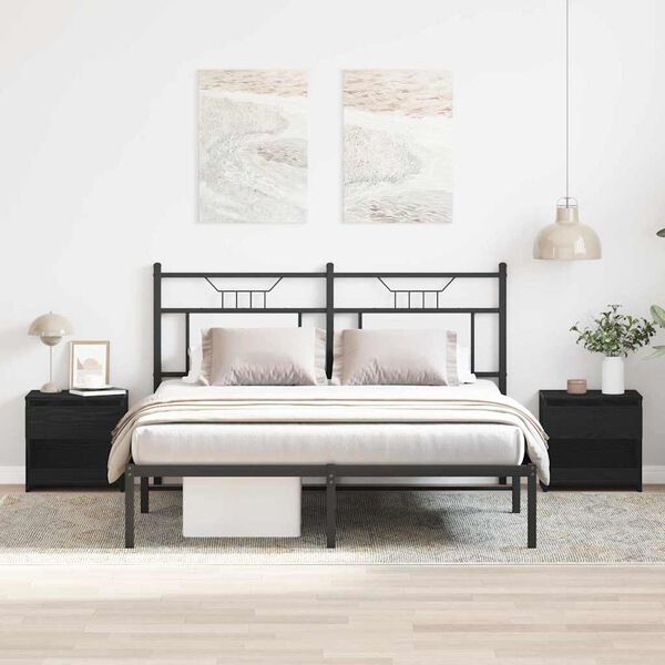 vidaXL Bedside Cabinet 2 pcs Black Oak 40 x 30 x 39 cm Engineered wood