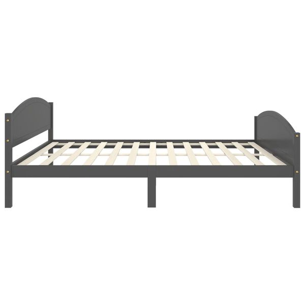 vidaXL Bed Frame without Mattress Dark Grey Solid Wood Pine 140x200 cm (322049+321990)