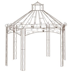 vidaXL Garden Pavilion | Antique brown | Wrought Iron | Large