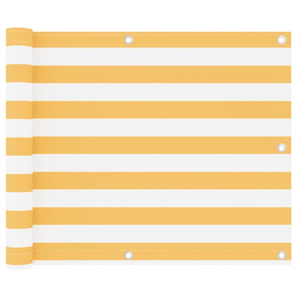 vidaXL Balcony Screen White and Yellow 75x500 cm Oxford Fabric