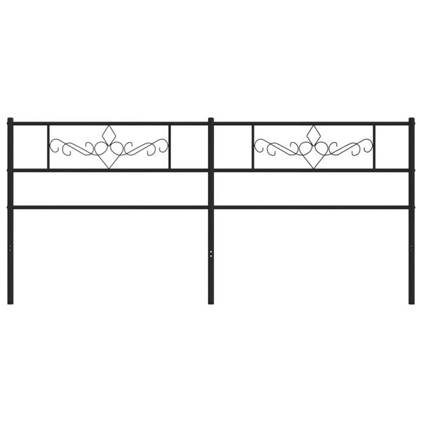 vidaXL Metal Replace Headboard Black 193 cm