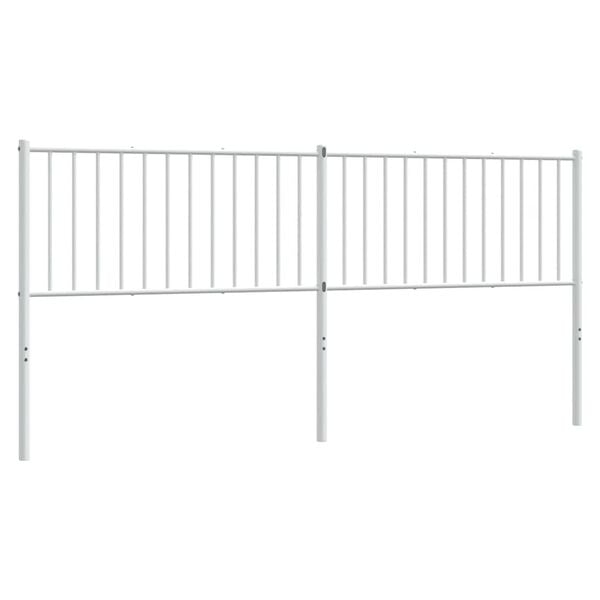 vidaXL Metal Replace Headboard White 193 cm