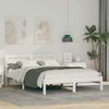 vidaXL Bed Frame with Headboard White 120 x 200 cm Solid Pine Wood