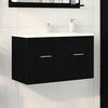 vidaXL Sink cabinet with Storage with Door Black Oak Engineered Wood