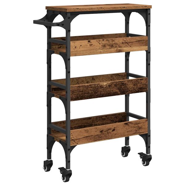 vidaXL Kitchen Trolley Old Wood 53 x 20 x 76 cm Engineered Wood