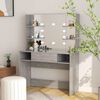vidaXL Makeup Table with LED Lights 100x40x135 cm MDF Concrete Grey
