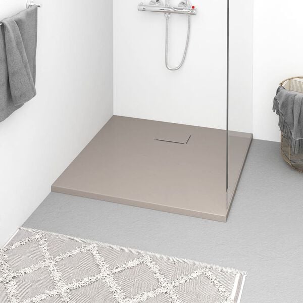 vidaXL Shower Base Tray SMC Brown 90x80 cm