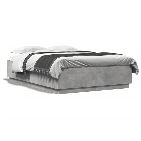 vidaXL Bed Frame without Mattress Concrete Grey 120x200 cm