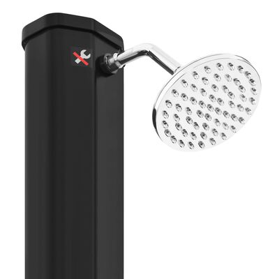 vidaXL Outdoor Solar Shower with Shower Head and Faucet 35 L Black