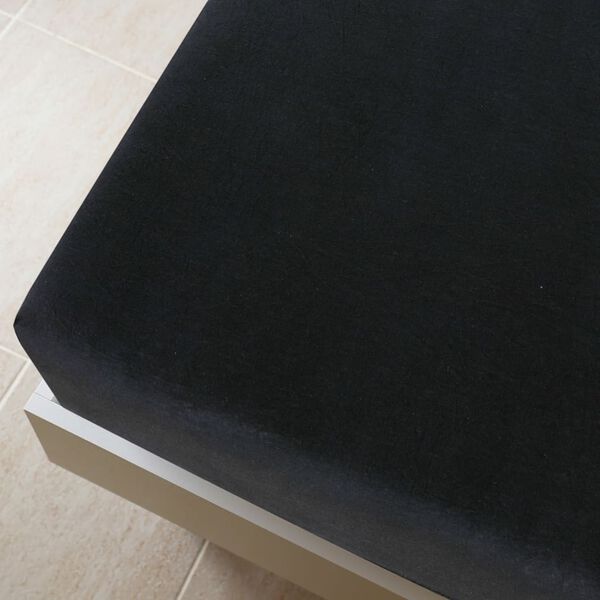 vidaXL Jersey Fitted Sheet Black 90x200 cm Cotton