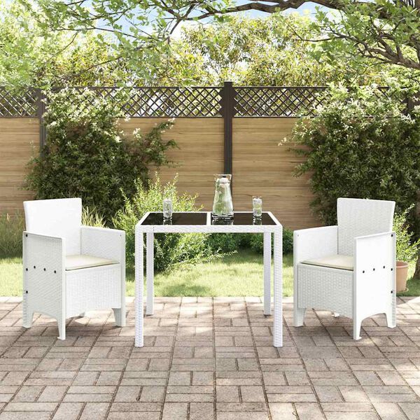 vidaXL Garden Chair 2 pcs White 53 x 49 x 85 cm PP