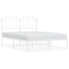 vidaXL Metal Bed Frame without Mattress with Headboard White 140x190cm